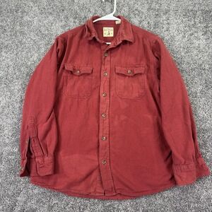 Red Head Brand Co Shirt Mens Medium Red Long Sleeve Button Up Workwear Outdoor